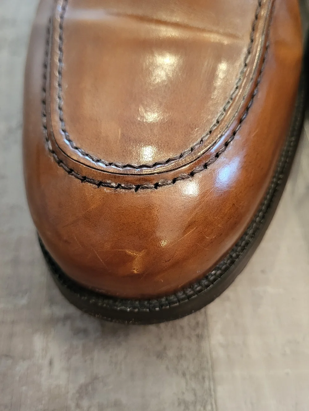 Johnston & Murphy Signature Series Leather Brown Apron Toe Shoes Oxford Size 9